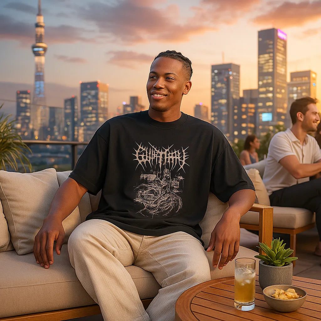 Deseo Mecánico — Camiseta Oversized de Hombro Caído