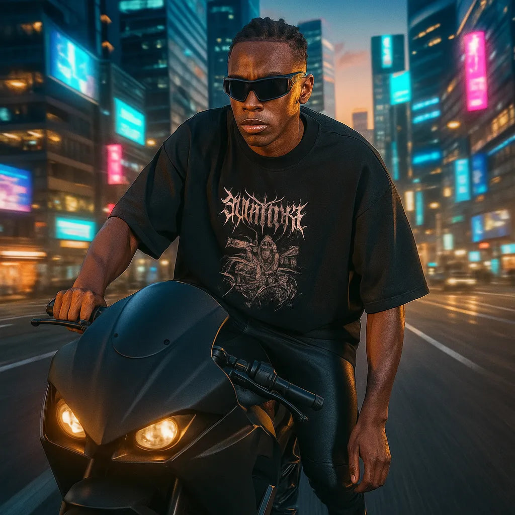Deseo Mecánico — Camiseta Oversized de Hombro Caído