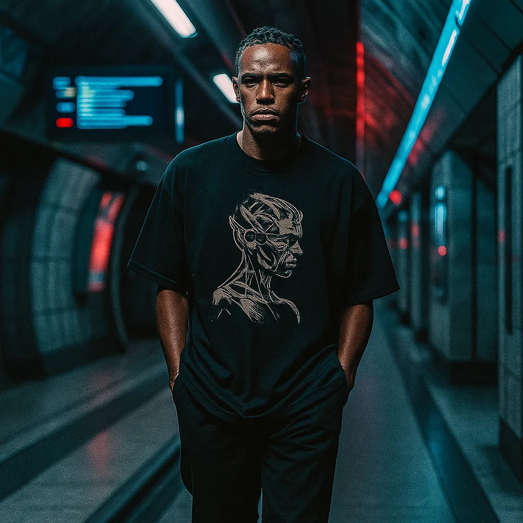 Cuerpo-Injerto — Camiseta Oversized de Hombro Caído