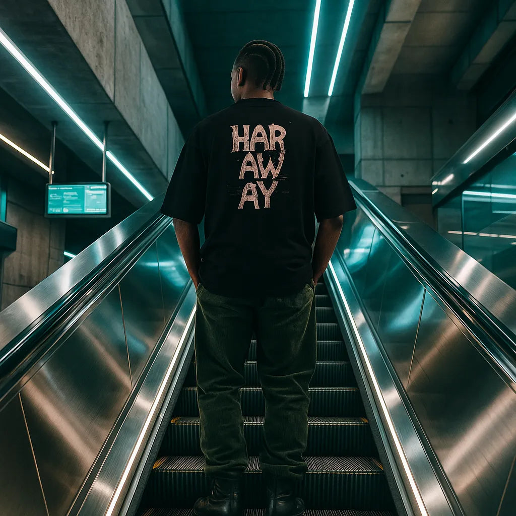Cuerpo-Injerto — Camiseta Oversized de Hombro Caído