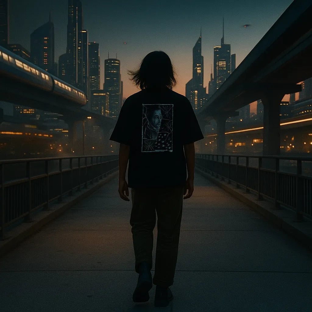 Redes Sin Centro — Camiseta Oversized de Hombro Caído