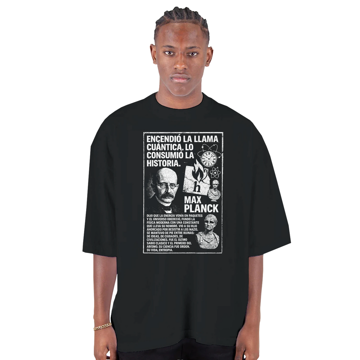 量子の焔を灯した — ドロップショルダー・オーバーサイズTシャツ