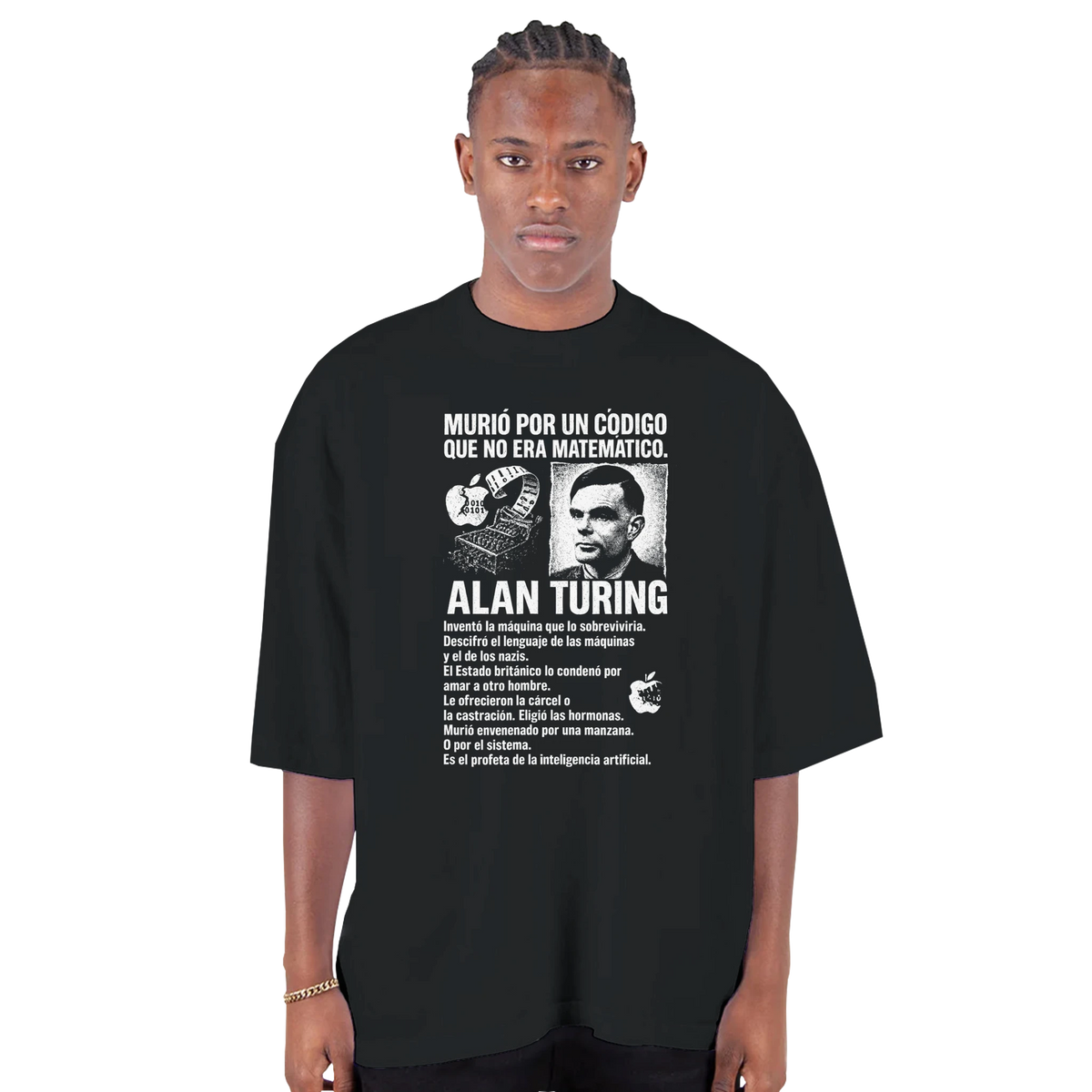 He Died for a Code That Was Not Mathematical — Oversized Drop-Shoulder T-Shirt