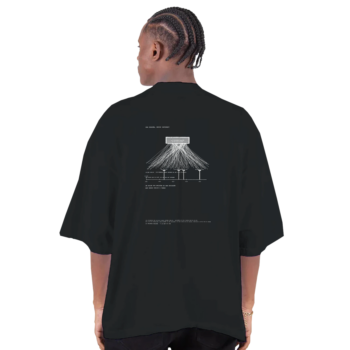LA REGIÓN DE NUBE · Una Región, Medio Internet — Camiseta Oversized de Hombro Caído