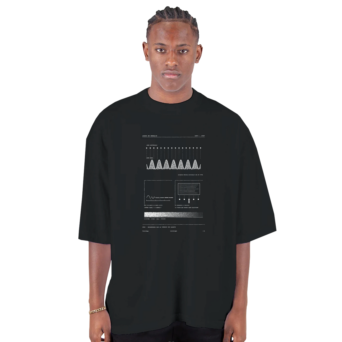 DE BROGLIE · The Two Readings — Oversized Drop-Shoulder T-Shirt