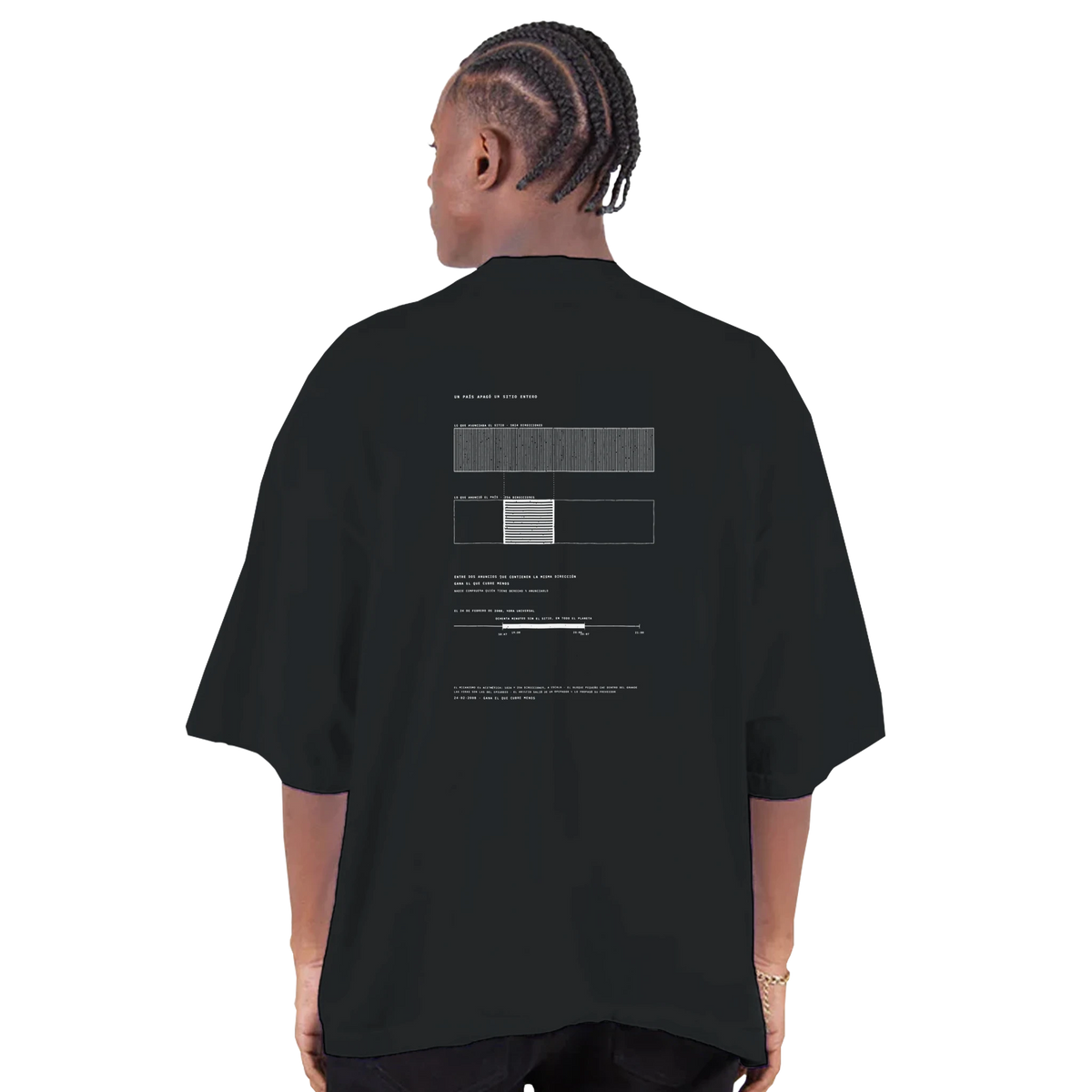 EL PREFIJO MÁS ESPECÍFICO · Un País Apagó un Sitio Entero — Camiseta Oversized de Hombro Caído