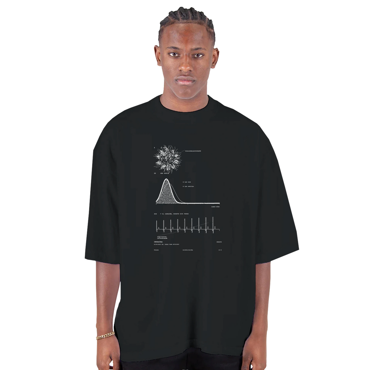 IBOGAÍNA · Una Dosis y Cinco Días — Camiseta Oversized de Hombro Caído