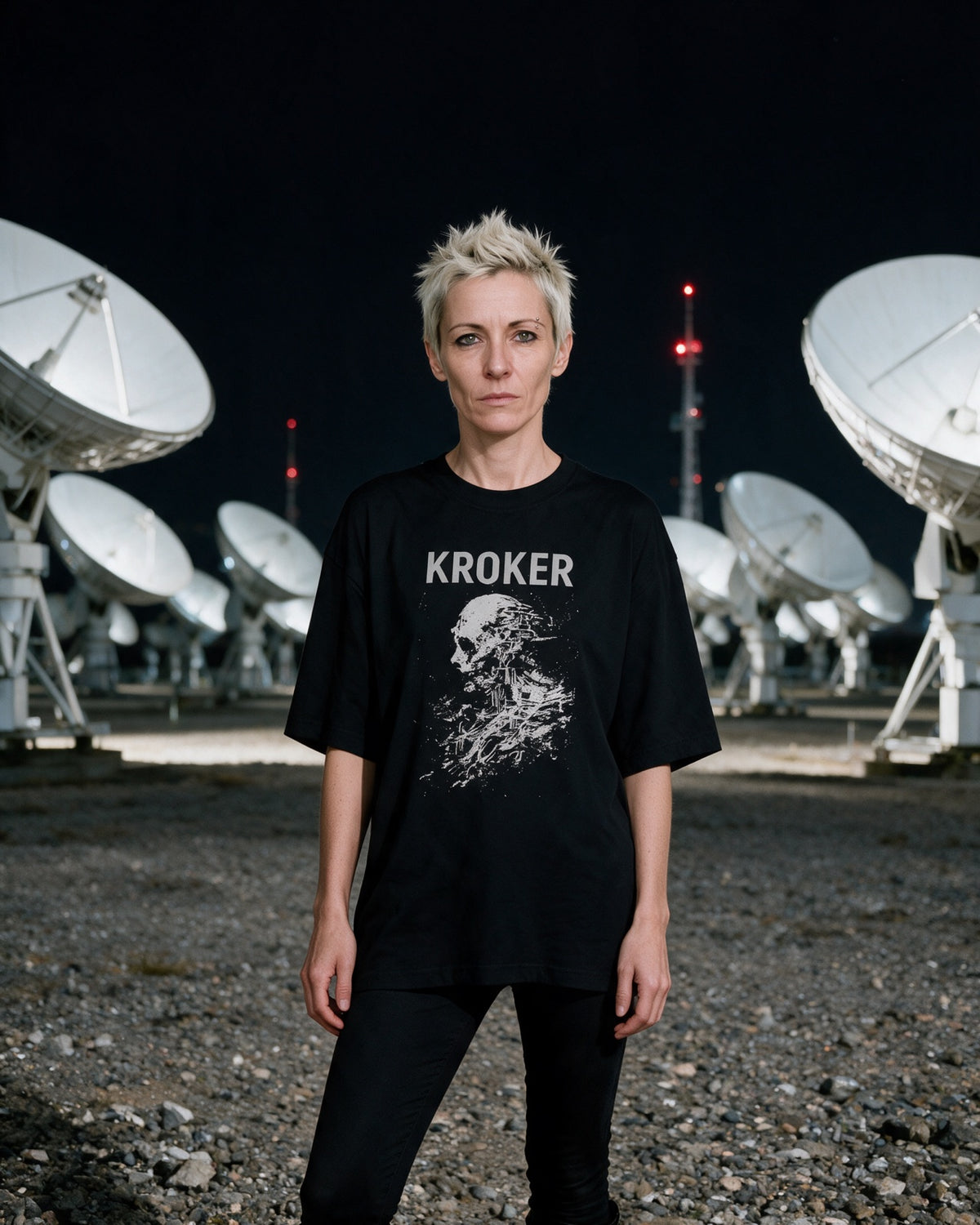 Post-Humano Terminal — Camiseta Oversized de Hombro Caído