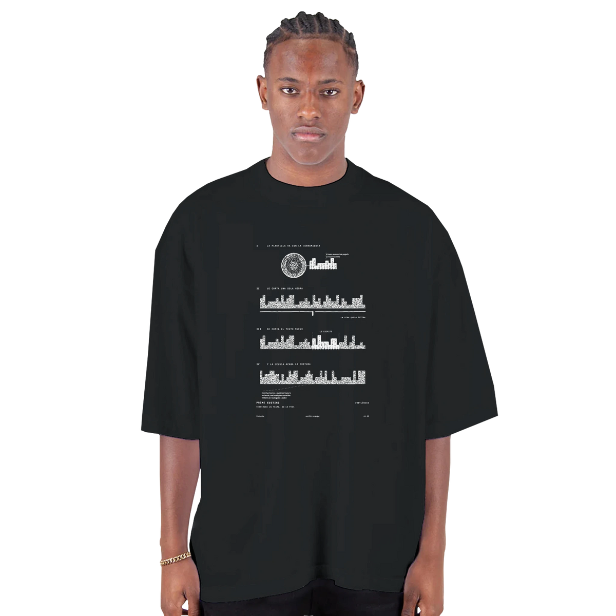 PRIME EDITING · 貼るのではなく書く — ドロップショルダー・オーバーサイズTシャツ