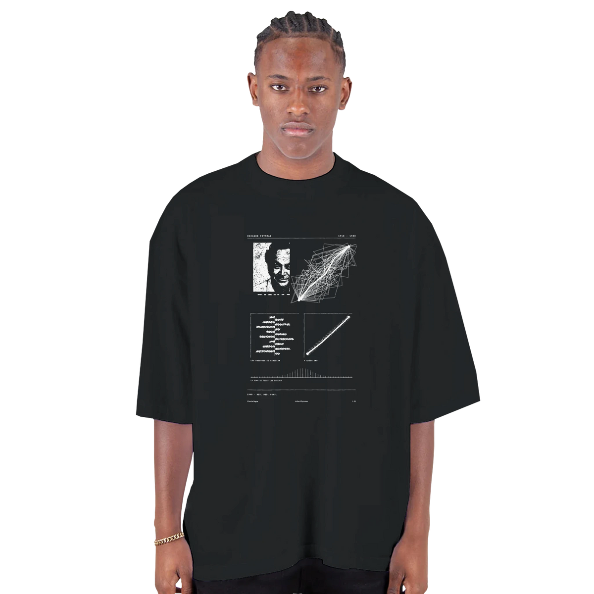 FEYNMAN · Todos los Caminos a la Vez — Camiseta Oversized de Hombro Caído