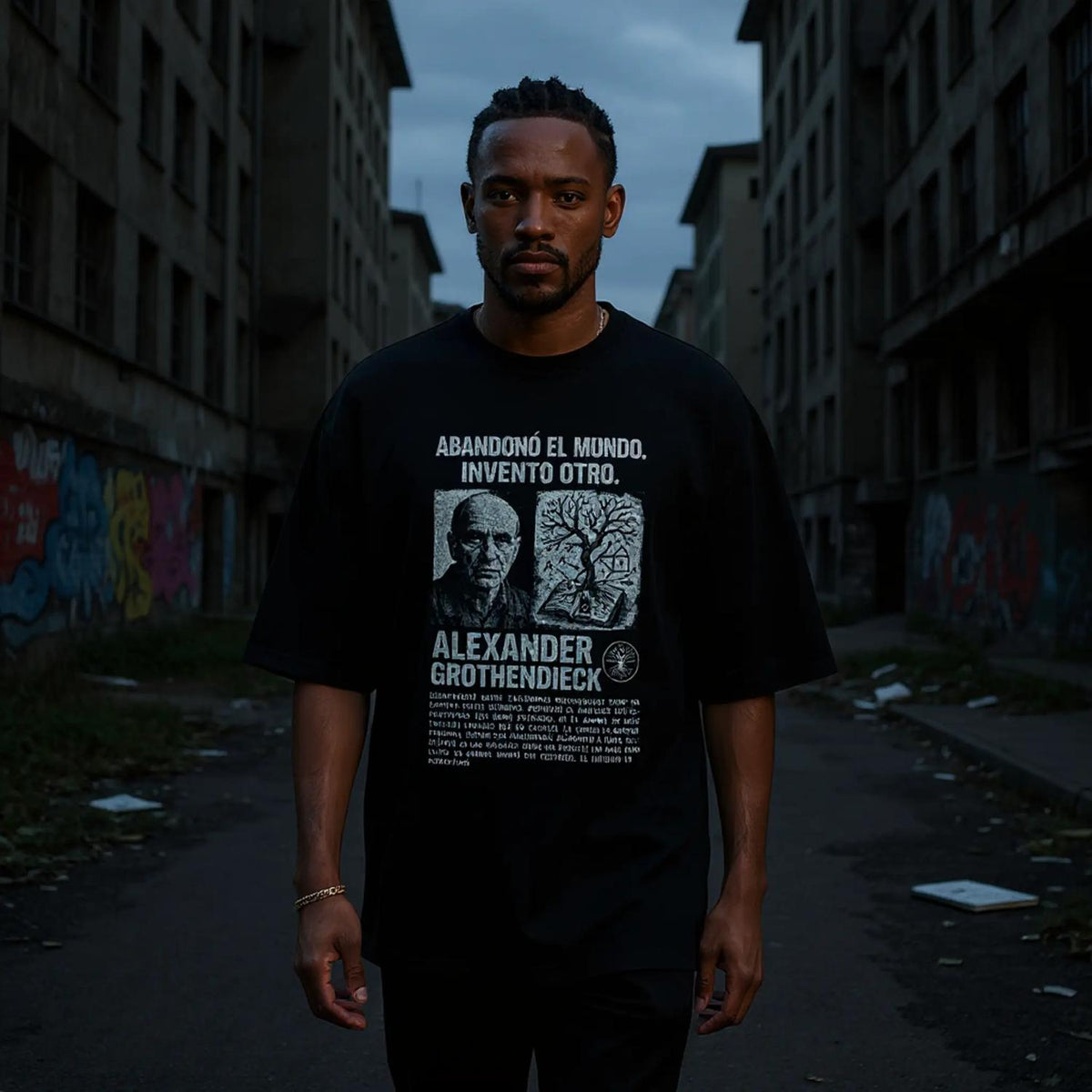 Abdicación del Infinito — Camiseta Oversized de Hombro Caído