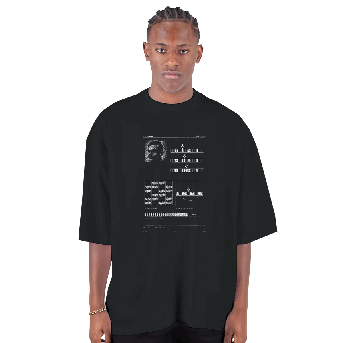 TURING · The Tape That Reads Another Tape — Oversized Drop-Shoulder T-Shirt